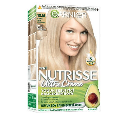 Garnier Nutrisse Ultra Creme Kit Saç Boyası 10.1A Ekstra Açık Küllü Sarı