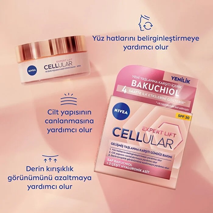 Nivea Cellular Expert Lift Doğal Retinol Alternatifi Saf Bakuchiol ve Hyaluronik Asit içeren Gündüz 50ml