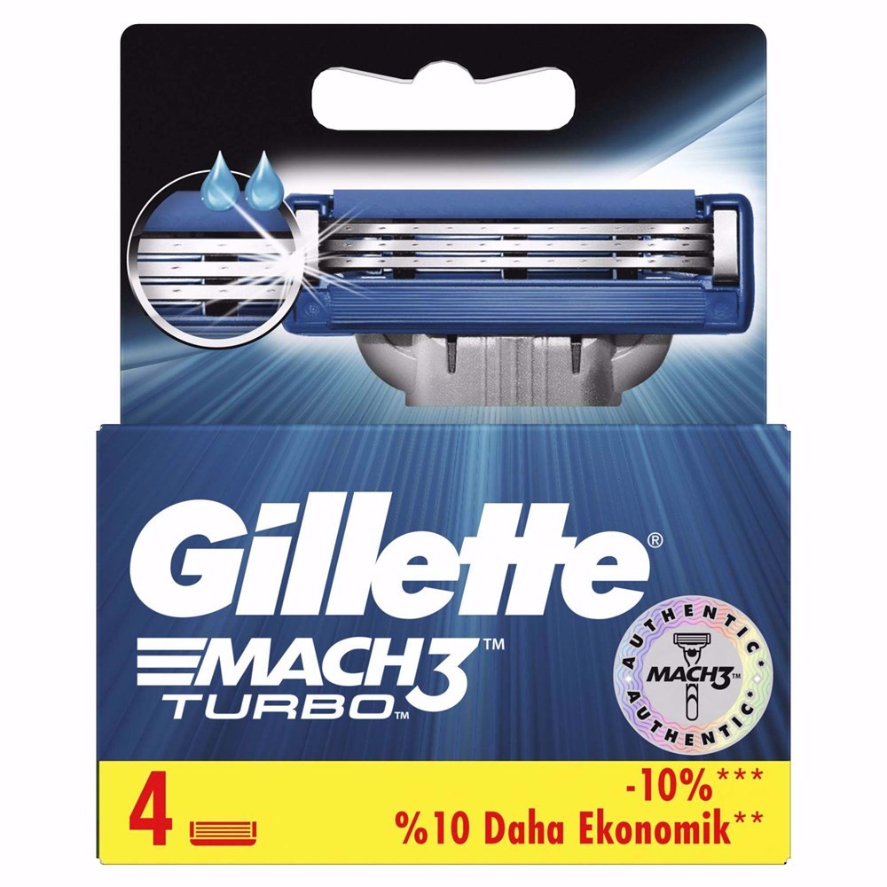 Gillette Mach3 Turbo Bıçak 4lü