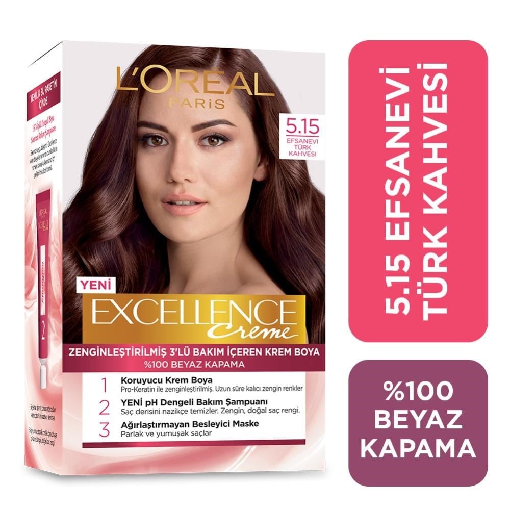 Loreal Paris Excellence Saç Boyası 5.15 Efsanevi Kahve