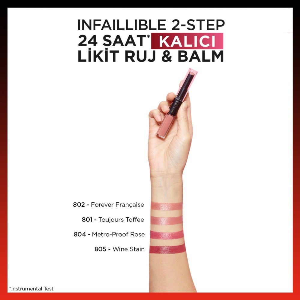 Loreal Paris Ruj Infaillable 24HR Lipstick 801 Toujours Toffee