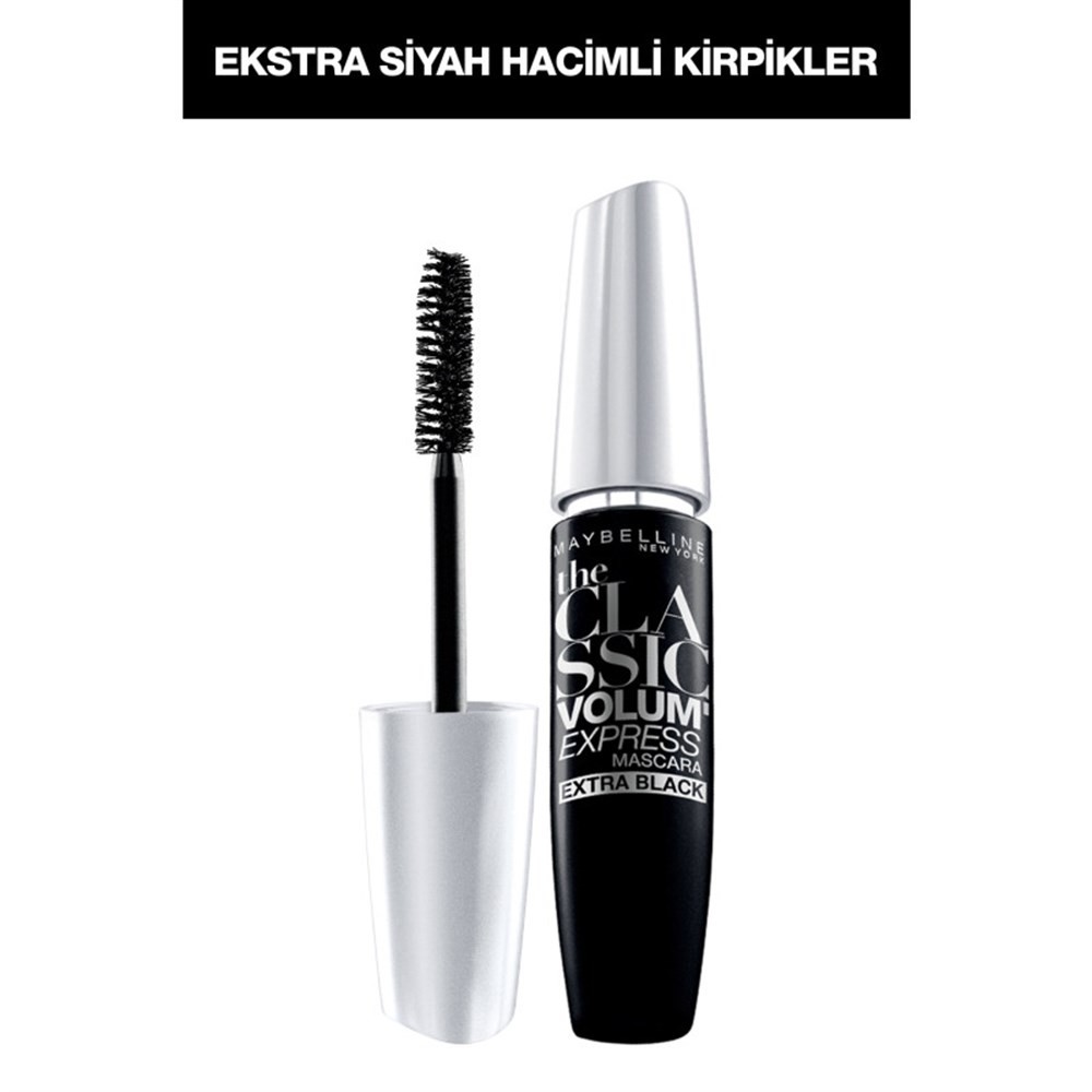 Maybelline New York Hacim Veren Siyah Maskara - Volum Express Classic Extra Black Mascara