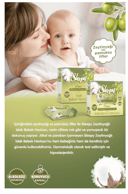 Sleepy Defne Ve Zeytin Yapraklı Islak Havlu 90lı