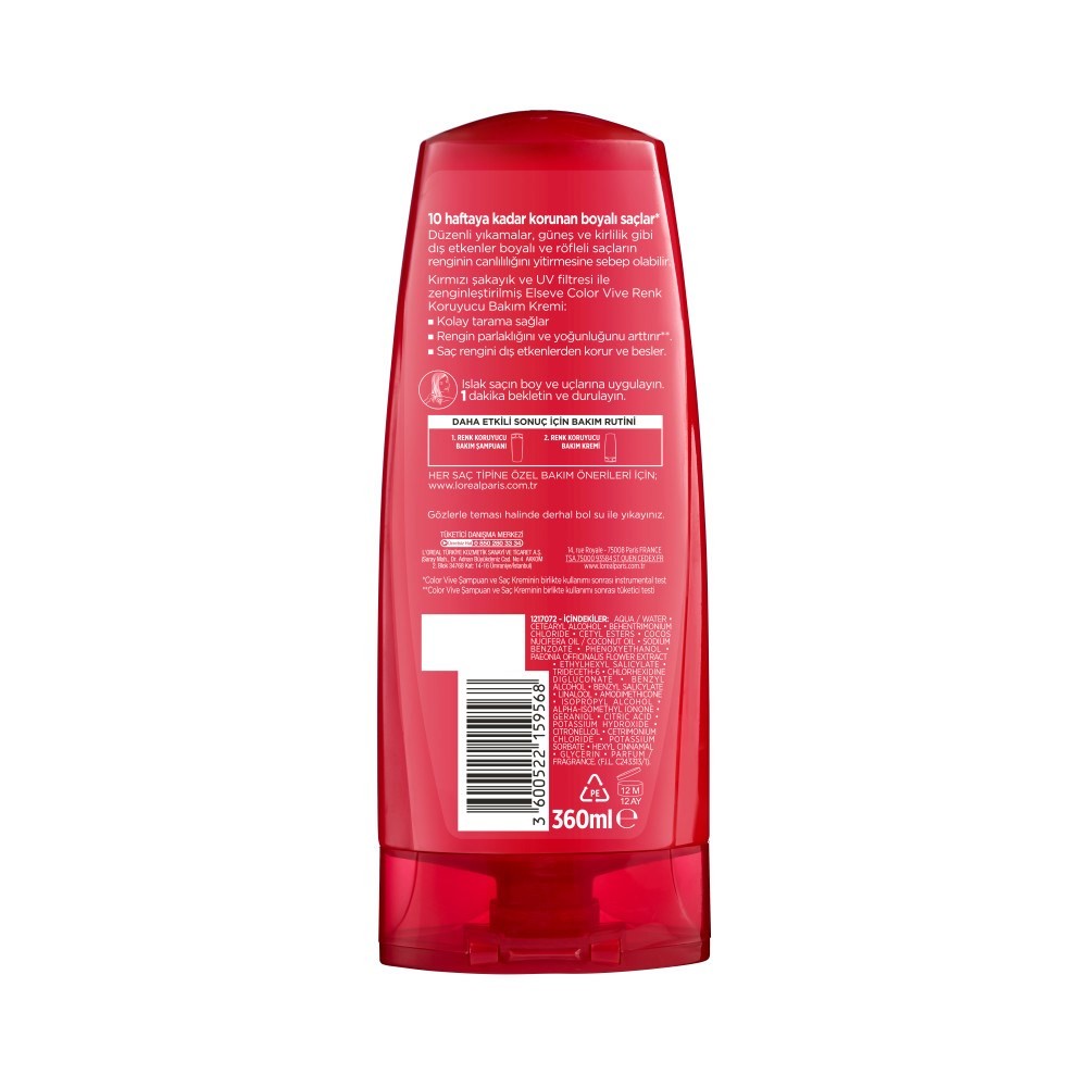 Loreal Paris Elseve Color-Vive Saç Kremi 360 ml