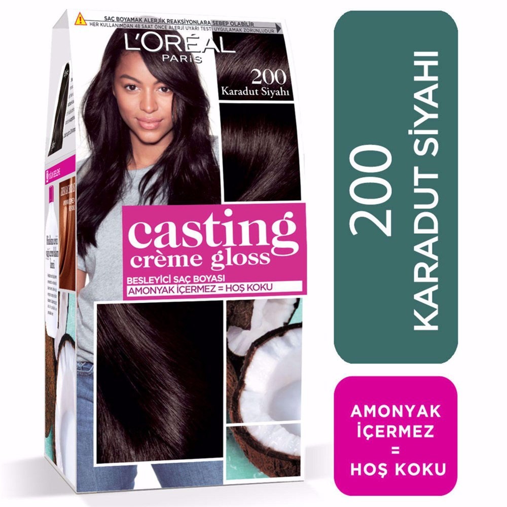 Loreal Paris Saç Boyası - Casting Creme Gloss 200 Karadut Siyahı