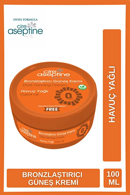 Cire Aseptine Bronzlaştırıcı Güneş Kremi Havuç 100 ml