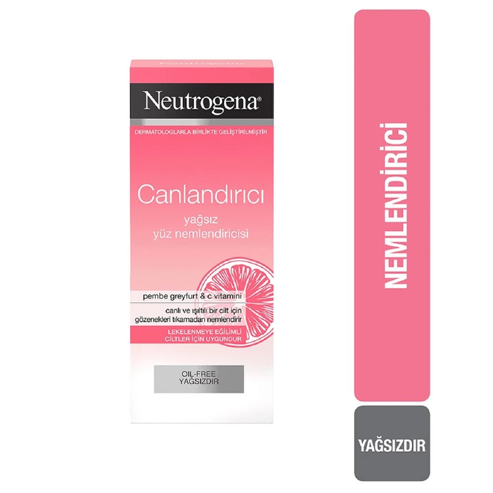 Neutrogena Canlandırıcı Yağsız Yüz Nemlendiricisi Pembe Greyfurt &amp; C Vitamini 50 ml