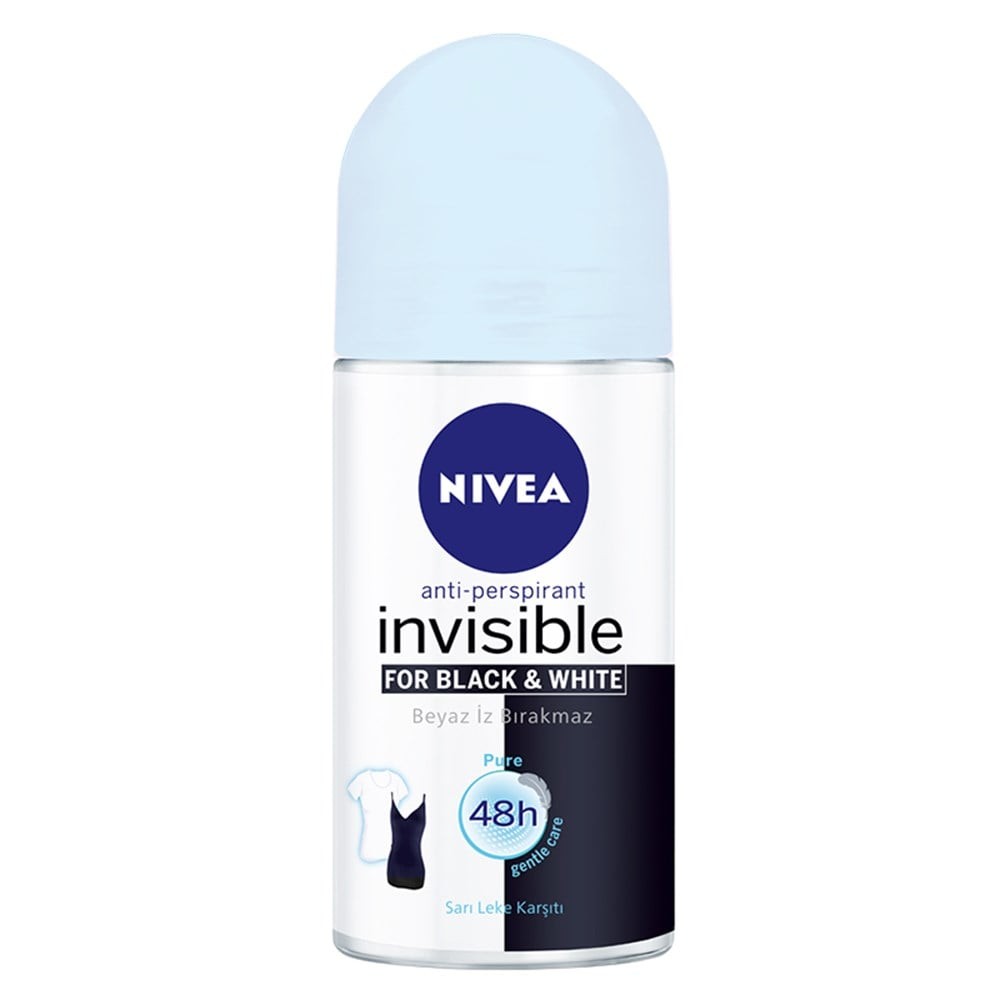 Nivea Men Roll-On Deodorant - Invisible Black &amp; White Pure 50 ml