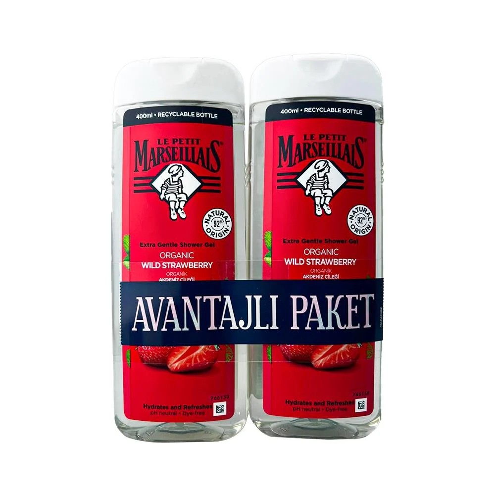 Le Petit Marseillais Duş Jeli 400  ml Akdeniz Çilek 2'li