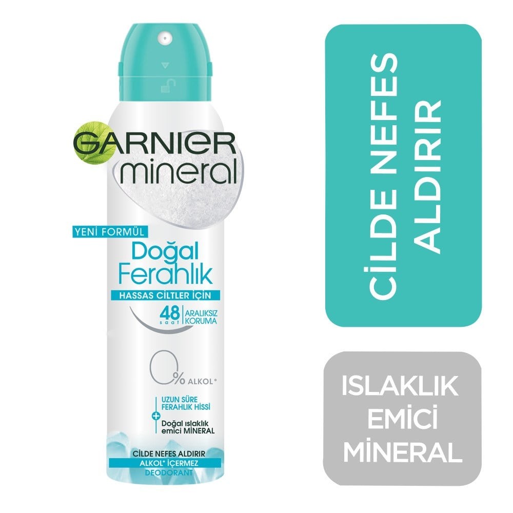 Garnier Mineral Aeresol Kadın Deodorant Doğal Ferahlık 150 ml