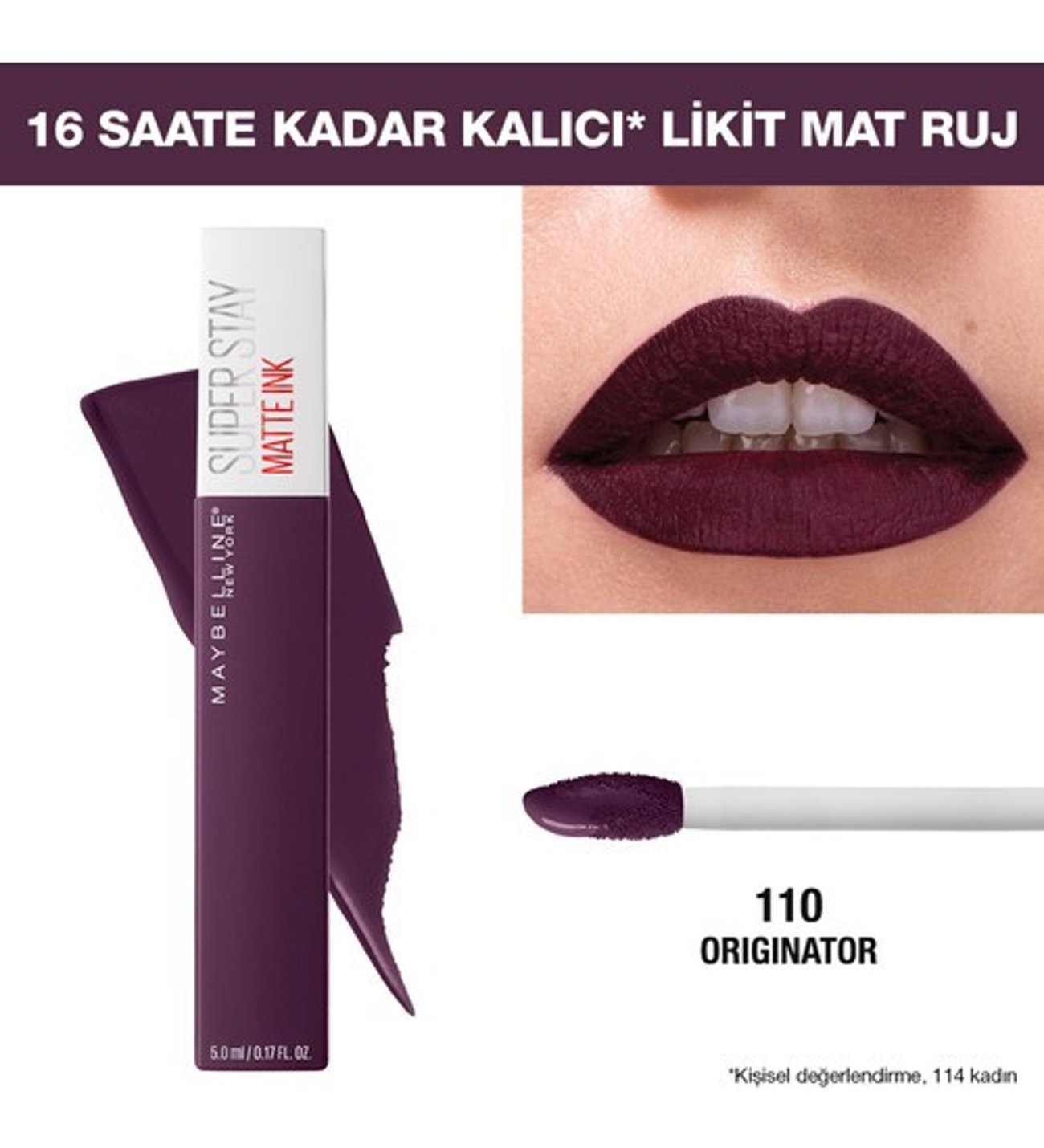 Maybelline New York Likit Mat Ruj SuperStay Matte Lipstick 110 Originator