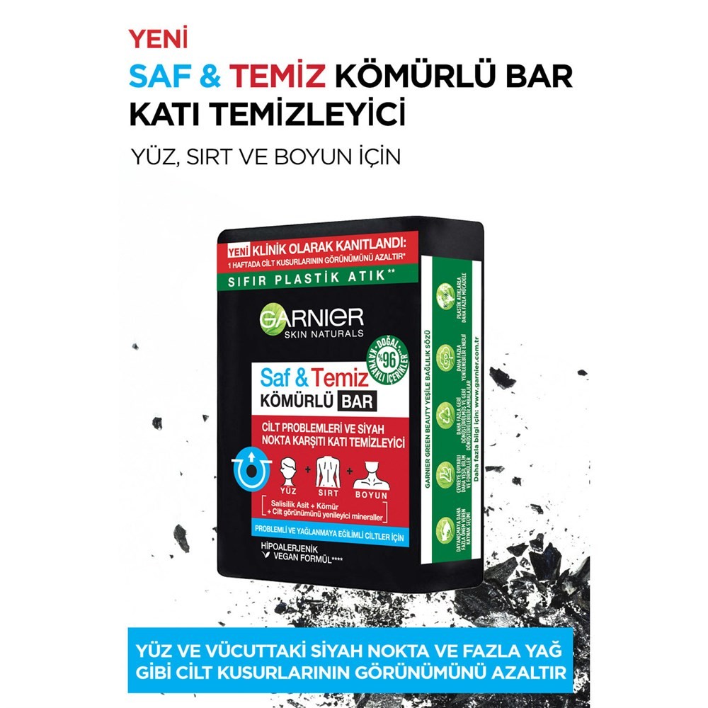 Garnier Saf &amp; Temiz Siyah Nokta Karşıtı Kömürlü Bar