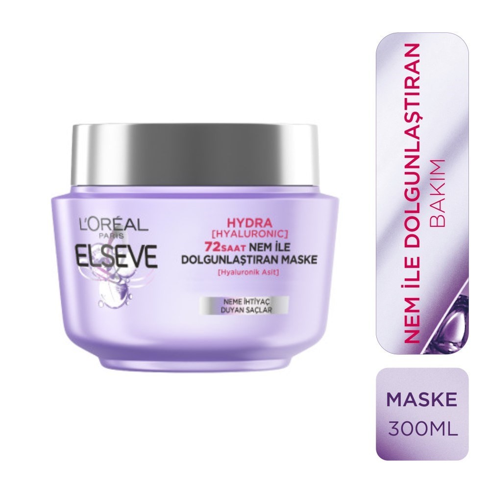 Loreal Paris Elseve Hydra Hyaluronic 72 Saat Nem ile Dolgunlaştıran Maske 300 ml