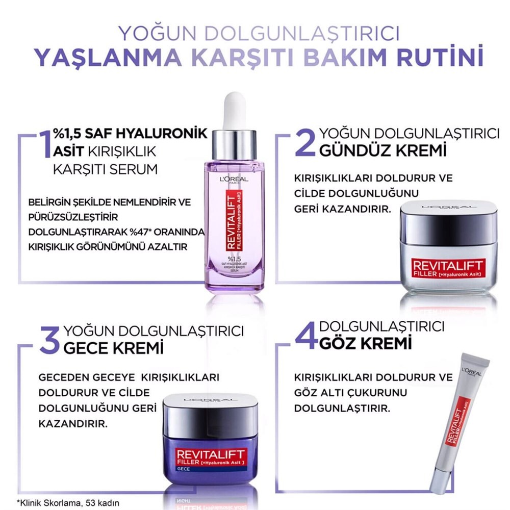 Loreal Paris Revitalift Filler Gece Kremi 50 ml