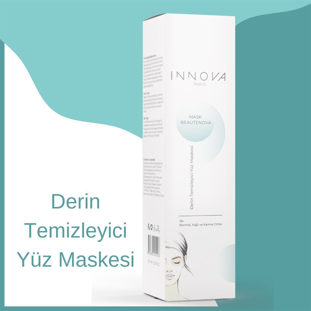 Innova Arındırıcı Yüz Maskesi - Mask Beautenova Siyah Nokta Giderici Etki 60 ml