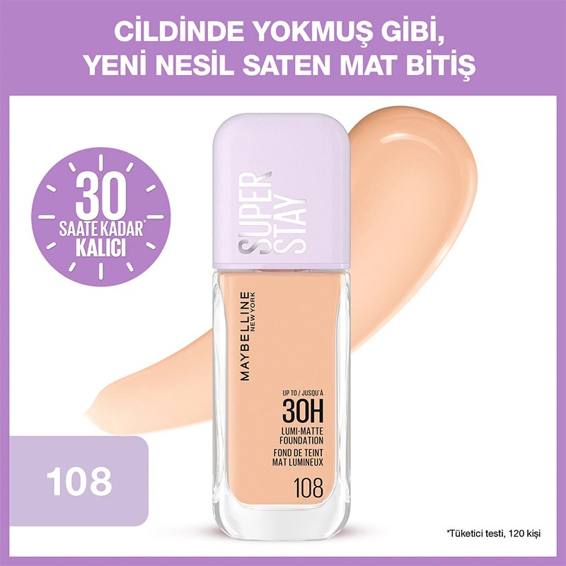 Maybelline New York Super Stay Lumi Matte Fondöten 108