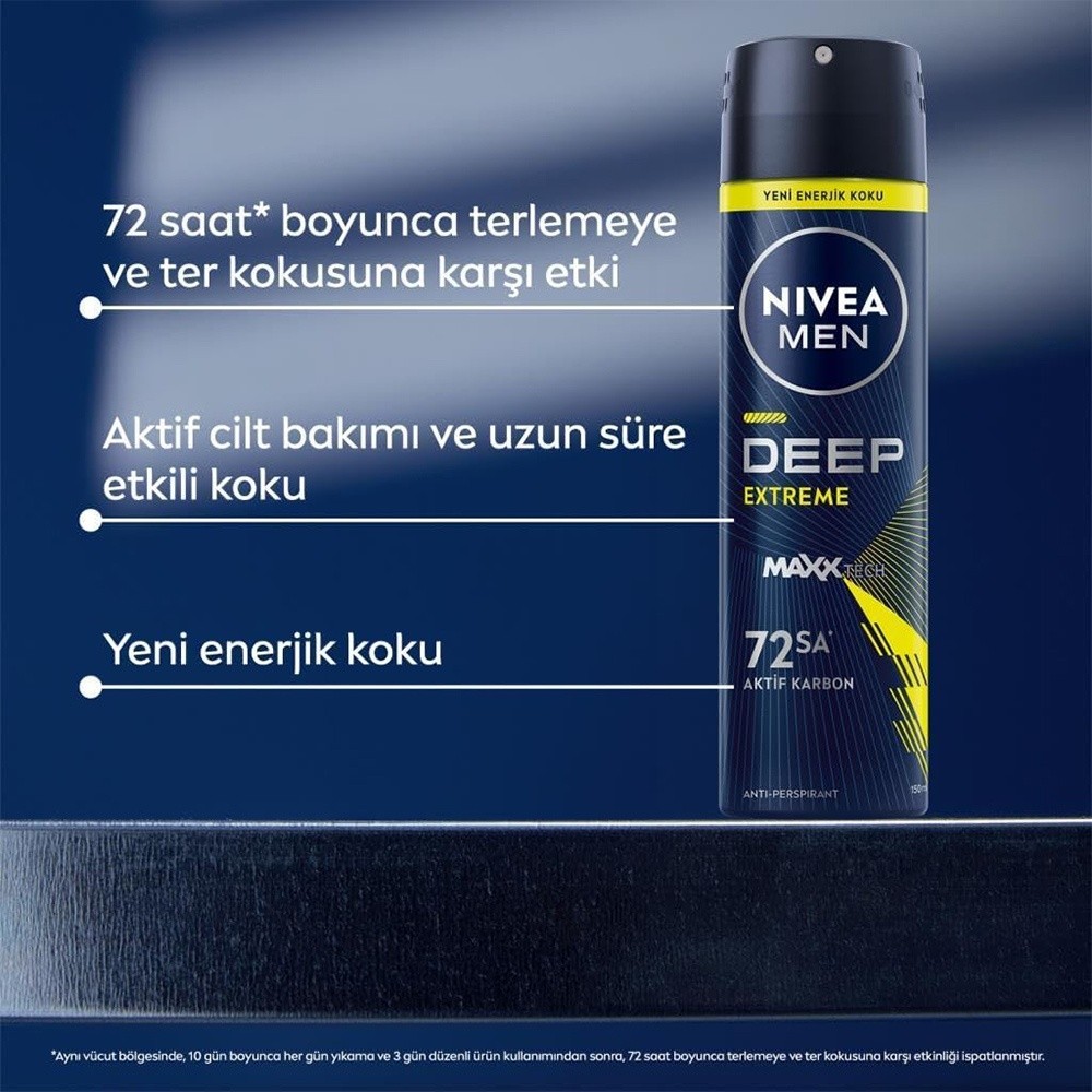 Nivea Men Erkek Sprey Deodorant Deep Extreme 150 ml