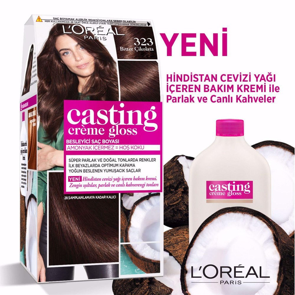 Loreal Paris Saç Boyası - Casting Creme Gloss Saç Boyası 323 Bitter Çikolata