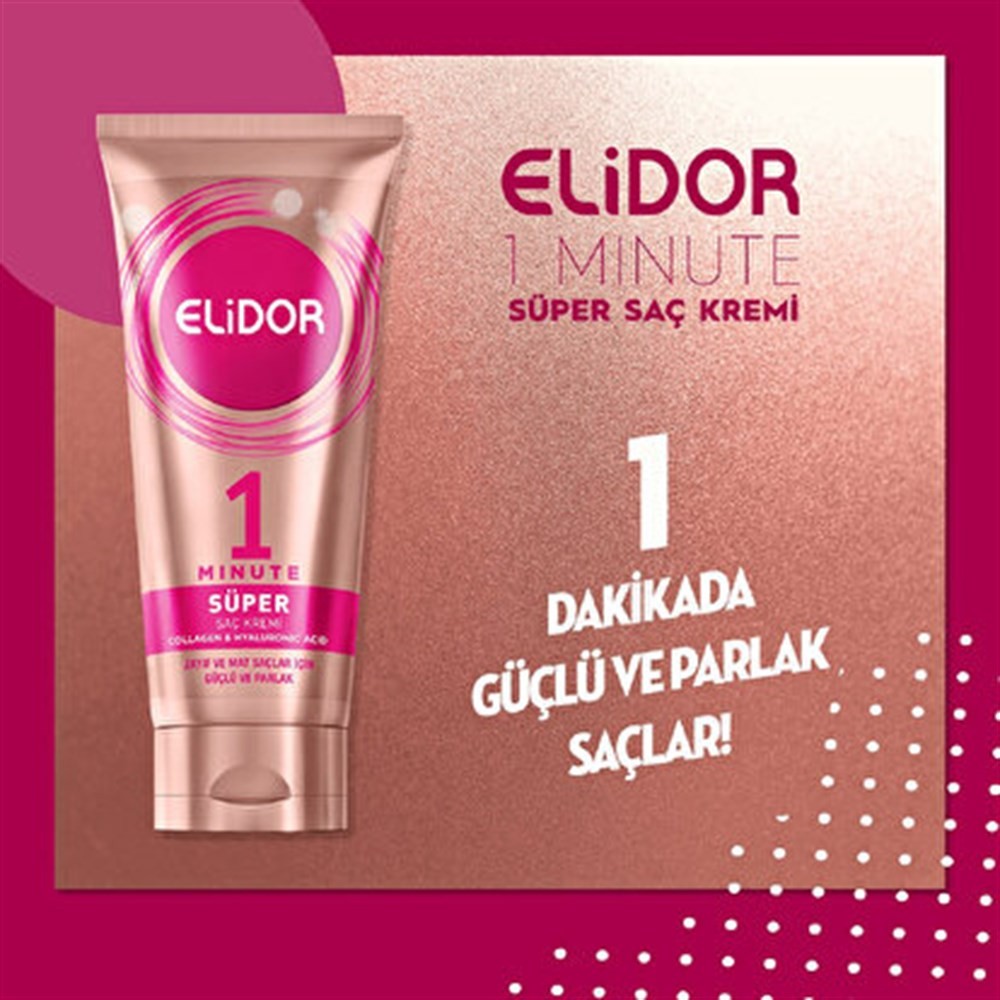 Elidor Saç Bakım Kremi Güçlü ve Parlak 1 Dakika 170 ml