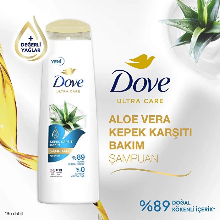 Dove Ultra Care Saç Bakım Şampuanı Kepek Karşıtı Bakım, Aloe Vera 400 ml