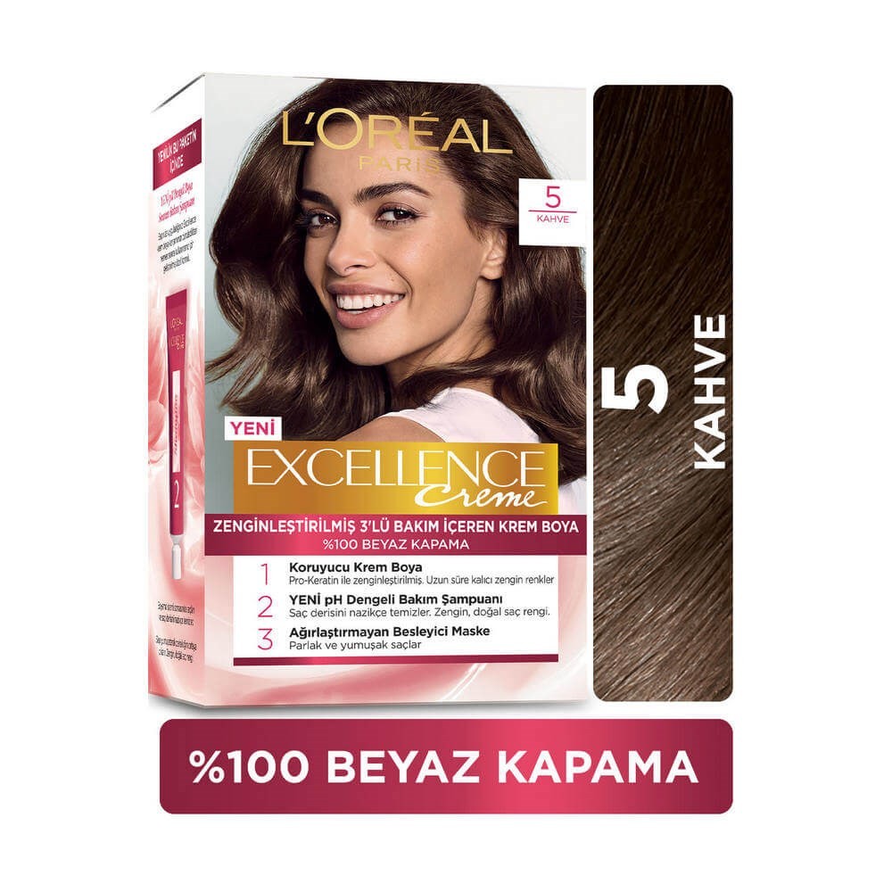 Loreal Paris Excellence Creme Kit Saç Boyası 5.0 Kahve