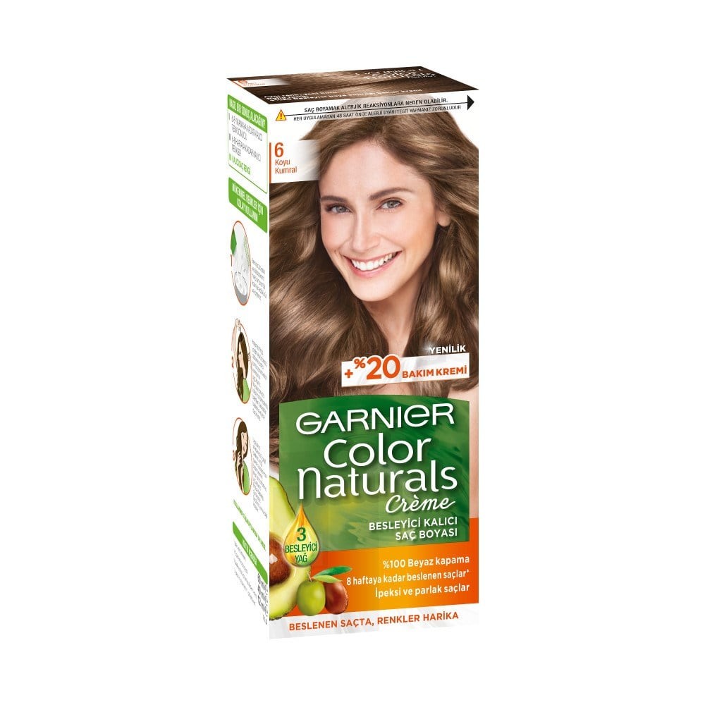 Garnier Color Naturals Krem Saç Boyası 6.0 Koyu Kumral