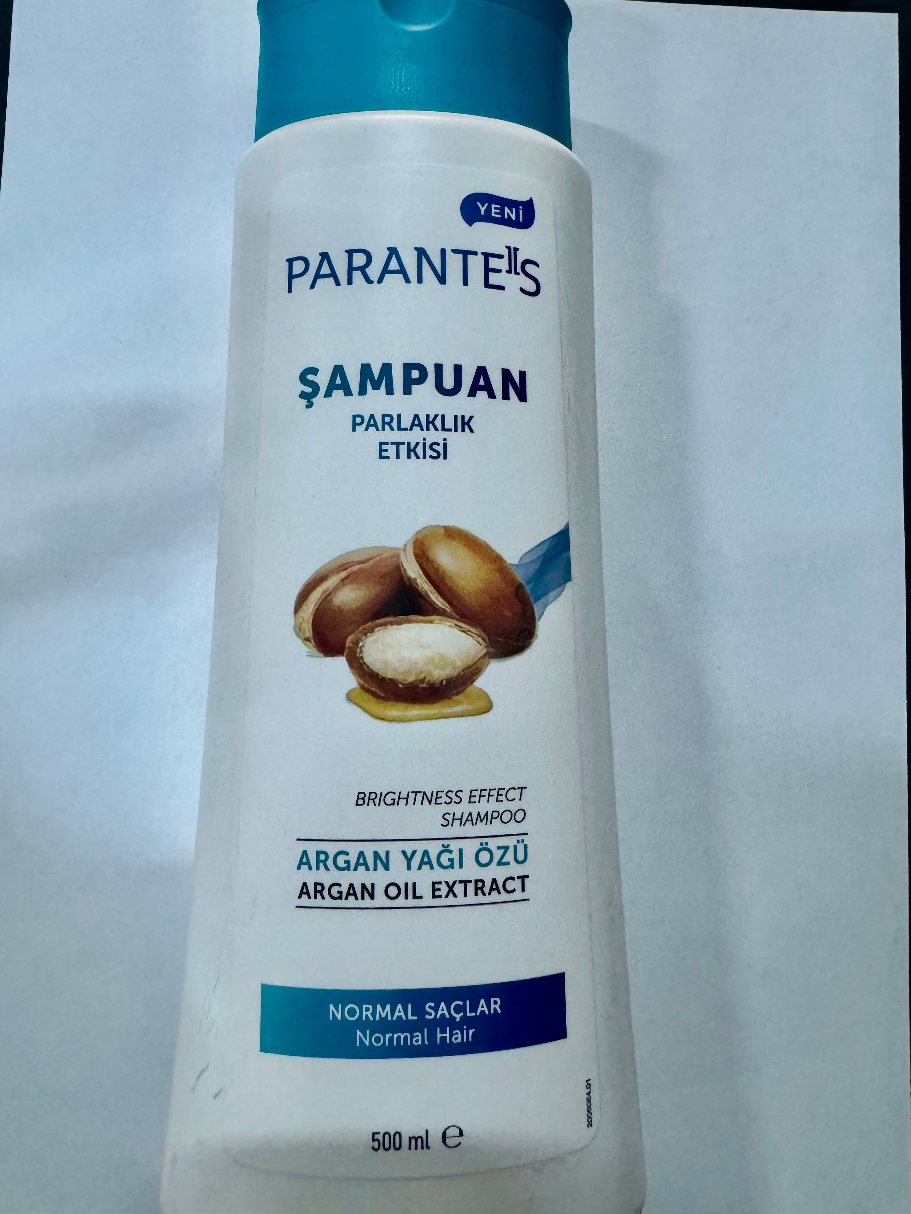Parantes Şampuan - Normal Saçlar İçin Parlaklık Etkisi - Argan Yağı Özlü 500 ml