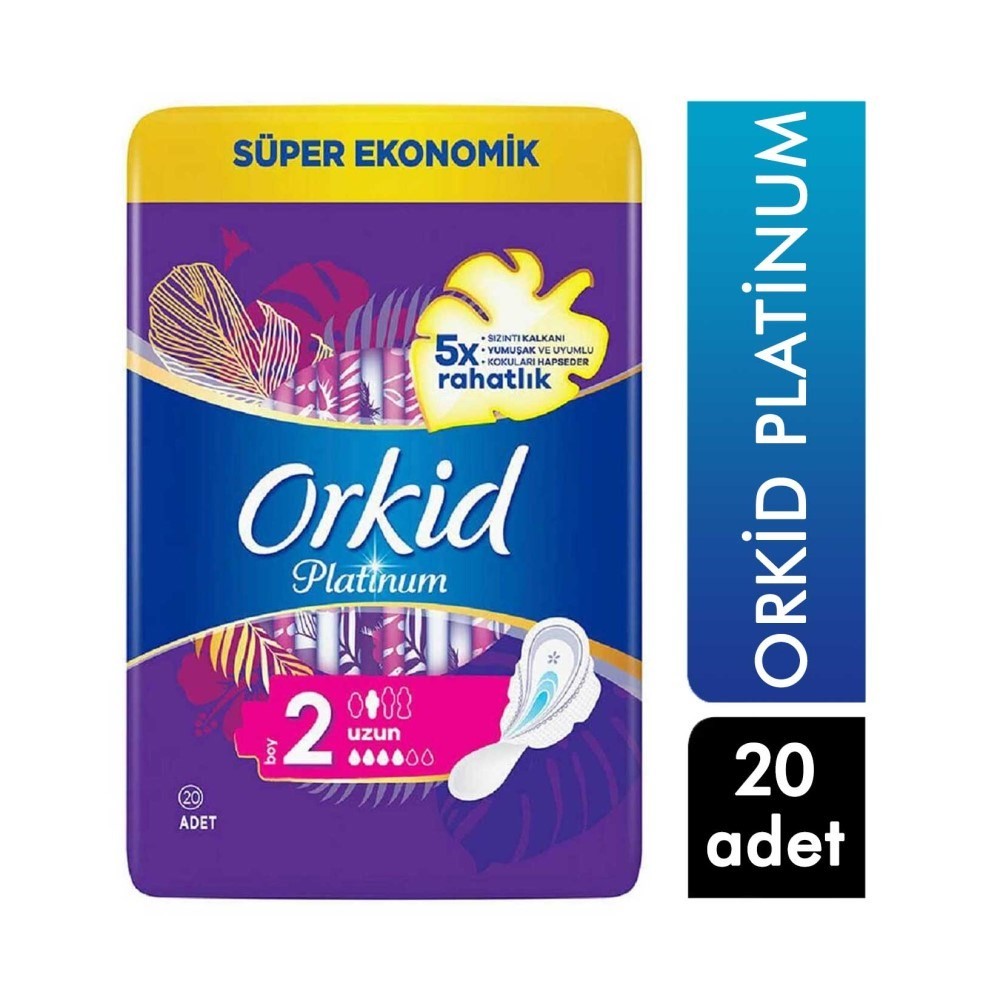 Orkid Platinum Hijyenik Ped Uzun Süper Ekonomik Paket 20li