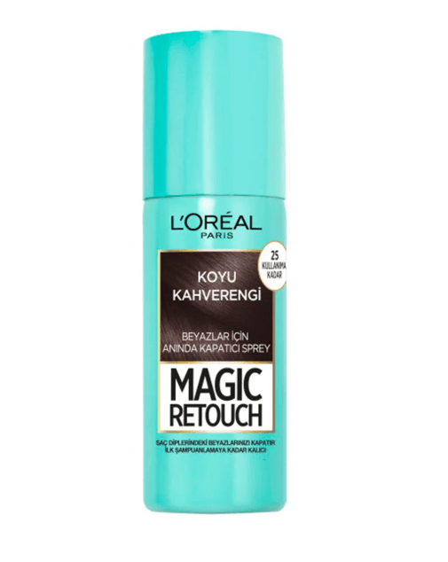 LOreal Paris Beyaz Saçlar için Kapatıcı Koyu Kahverengi Saç Spreyi - Magic Retouch 02 Brun