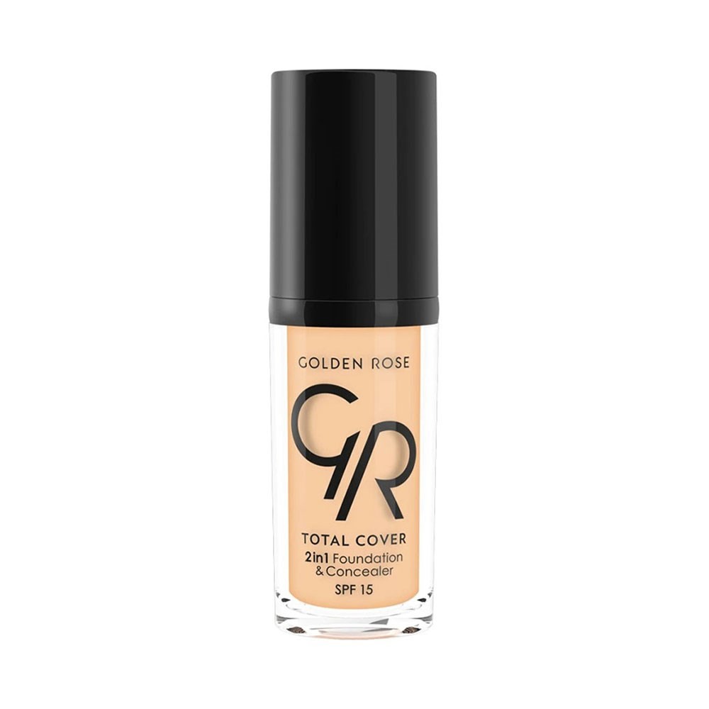 Golden Rose Total Cover 2in 1 Fondöten 22 Natural Beige 30 ml