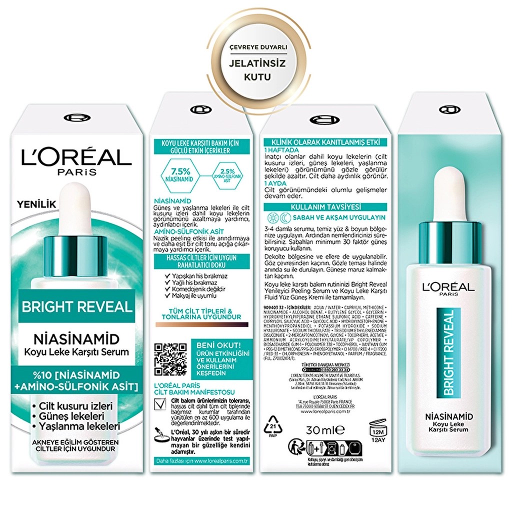 Loreal Paris Bright Reveal Sivilce, Güneş, Yaşlanma Lekelerinde Etkili Koyu Leke Karşıtı Serum 30 ml