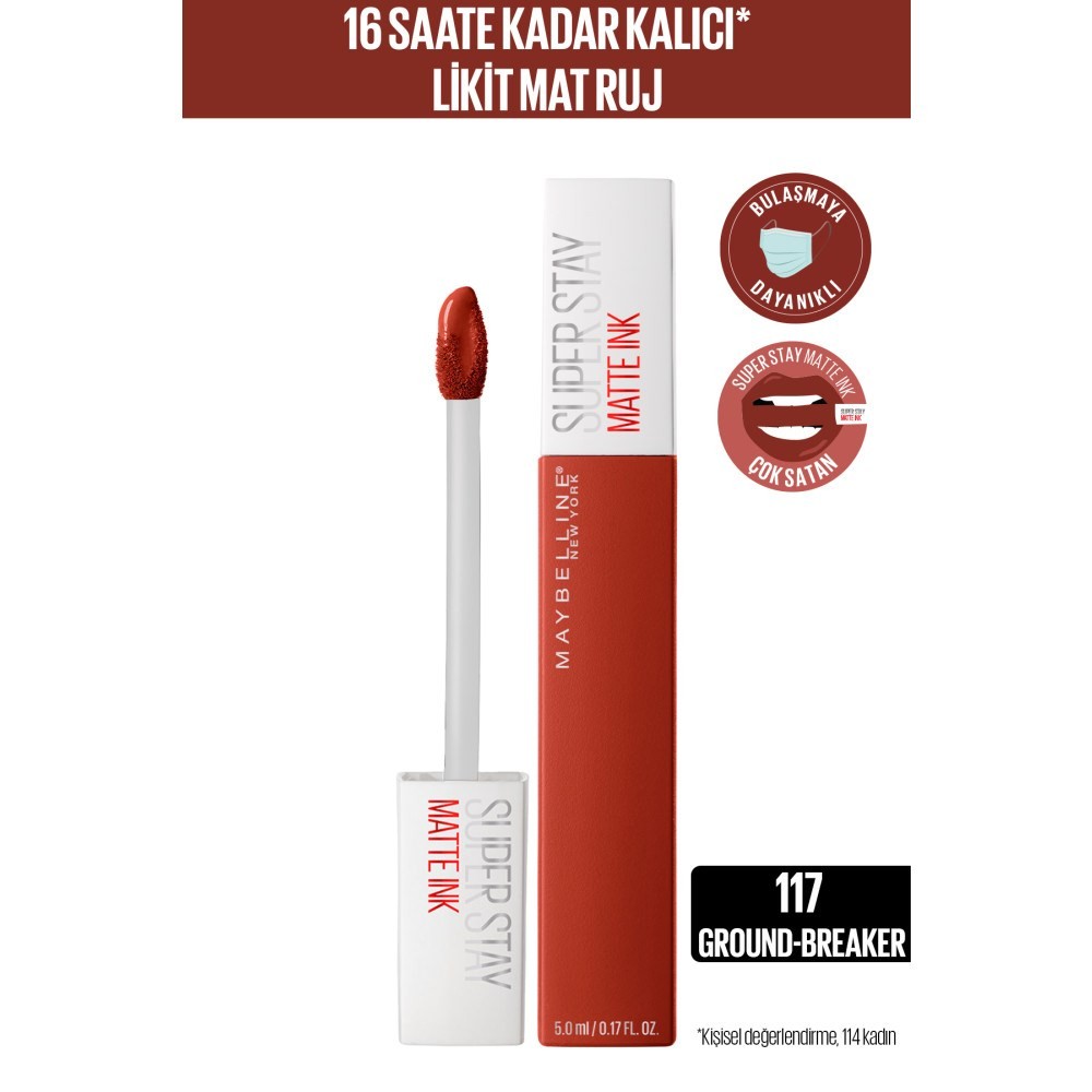 Maybelline New York Likit Mat Ruj SuperStay Matte Ink City Edition Lipstick 117 Ground-Breaker