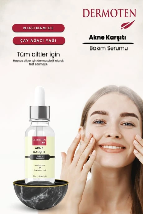 Dermoten Cilt Bakım Serumu 30ml Akne Karşıtı Niacimide&Çay Ağacı