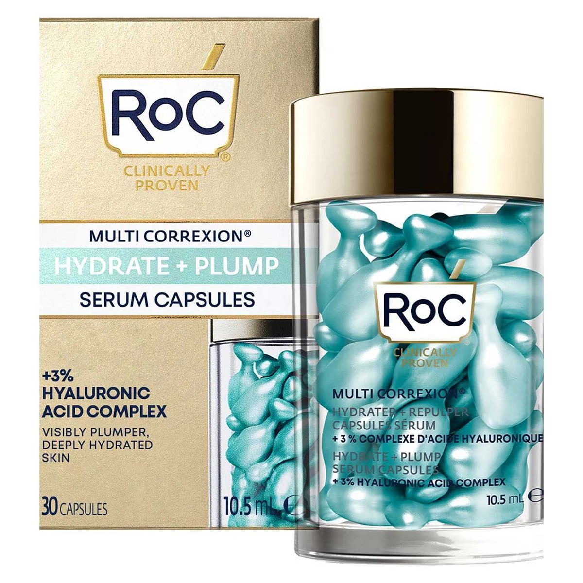 ROC MULTI CORREXION HYDRATE + PLUMP SERUM CAPSULES 10 CT