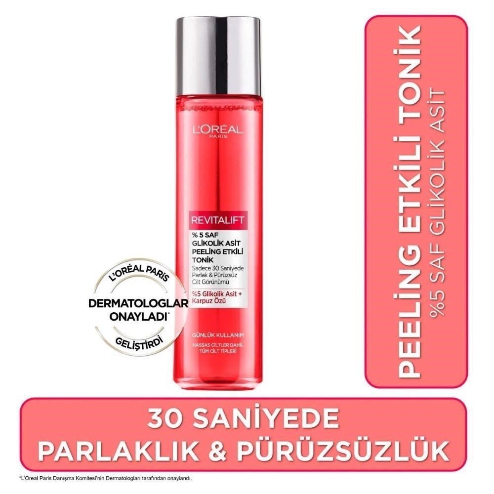 Loreal Paris Revitalift Peeling Etkili Tonik Glikolik Asit İçeren Etki 180 ml