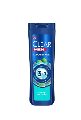 Clear 3in1 Şampuan&Duş Jeli Mentol 350 Ml