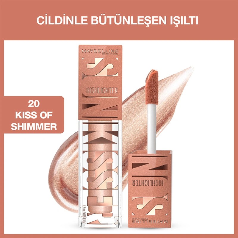 Maybelline New York Sunkisser Likit Aydınlatıcı Highlighter 20 Kiss of Shimmer