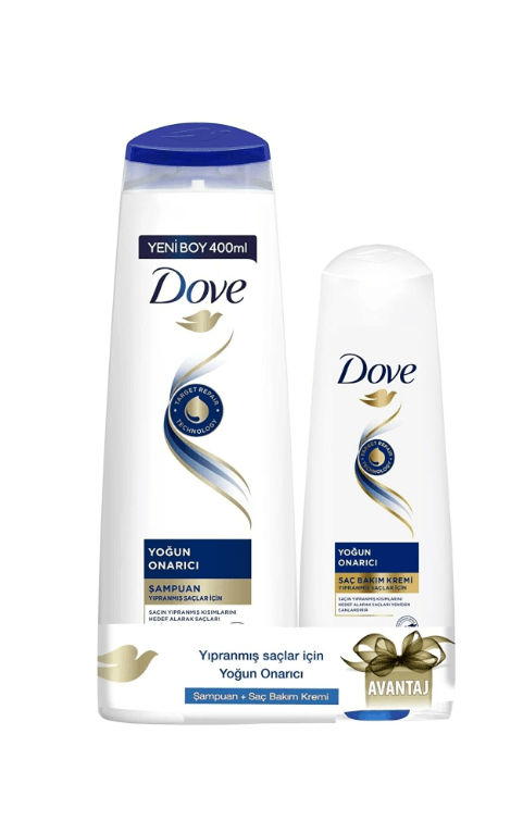 Dove Şampuan 550 ml Yoğun Onarıcı + 200 ml Saç Bakım Kremi