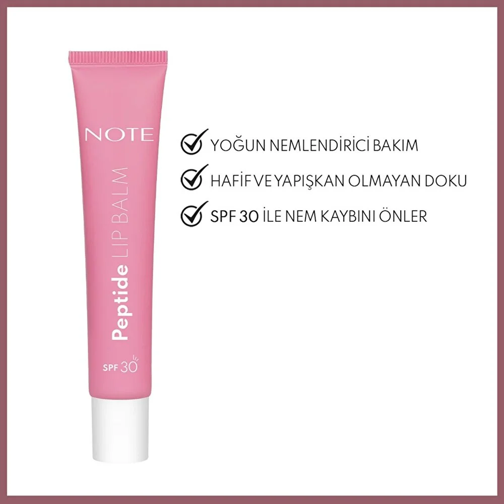 Note Peptide Renkli Lip Balm SPF 30 Nemlendirici ve Parlatıcı 03 Pink Sugar Pembe
