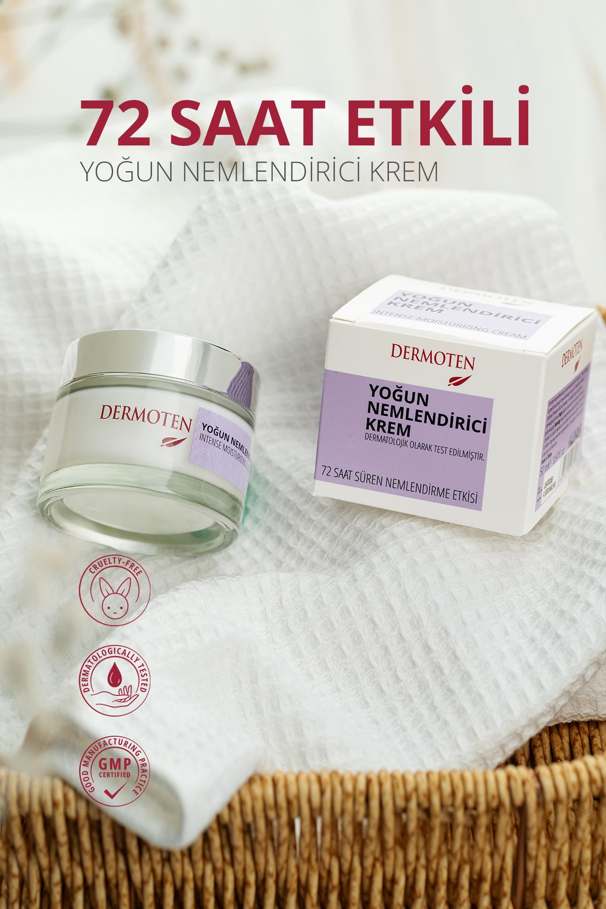 Dermoten Cilt Bakım Kremi 50ml 72 saat Etk. Yoğun Nemlendiricili