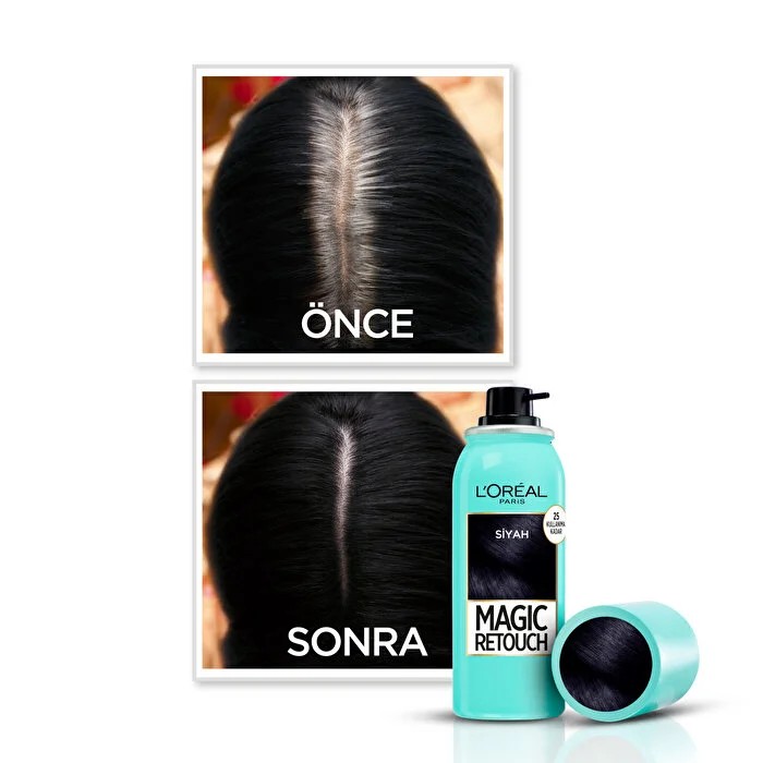 Loreal Paris Magic Retouch Beyazlar İçin Anında Kapatıcı Sprey Siyah 75 ml