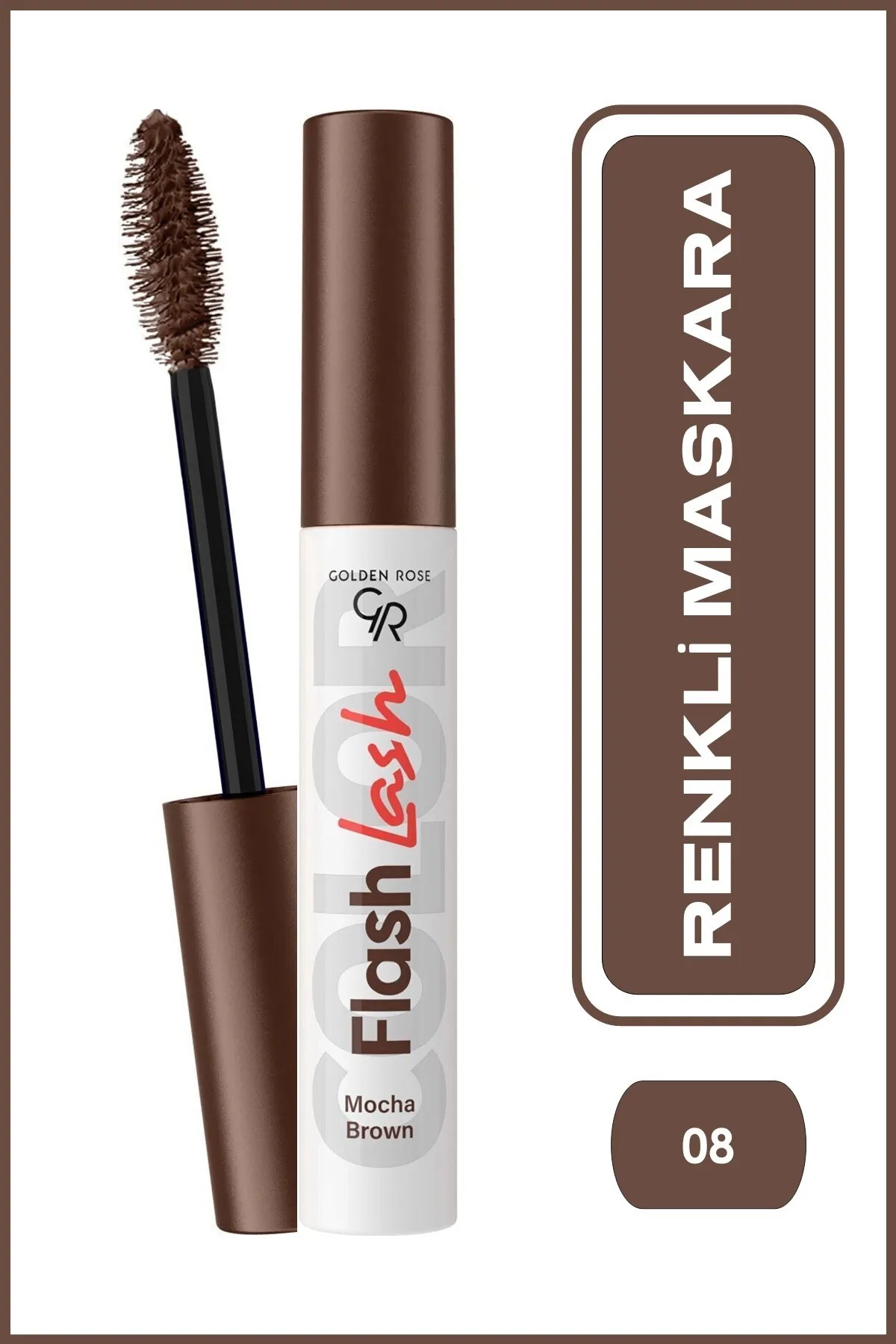 Golden Rose Flash Lash Colored Mascara - 08 Mocha Brown - Renkli Maskara