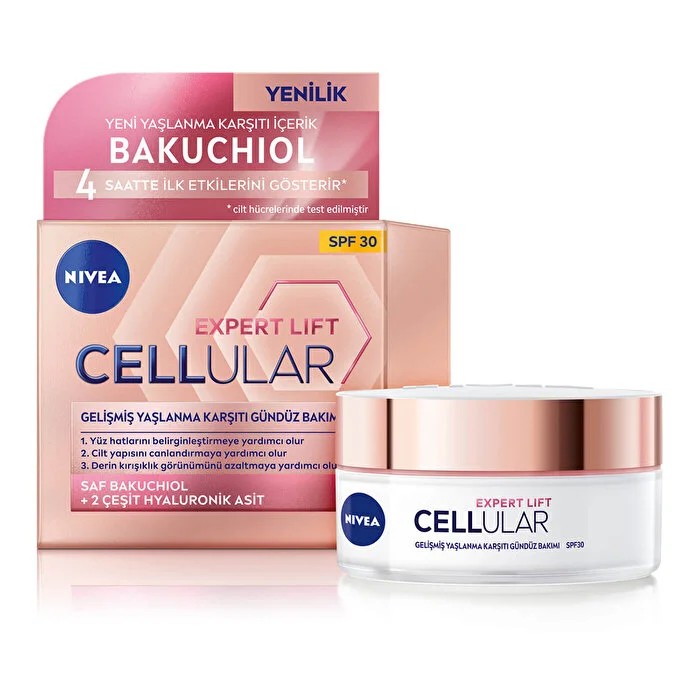 Nivea Cellular Expert Lift Doğal Retinol Alternatifi Saf Bakuchiol ve Hyaluronik Asit içeren Gündüz 50ml