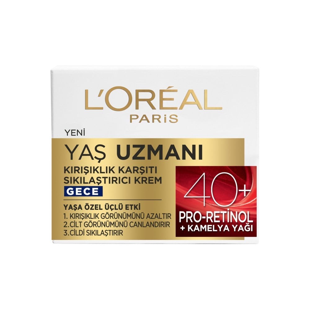 Loreal Paris Yaş Uzmanı 40+ Kırışıklık Karşıtı Sıkılaştırıcı Gece Kremi 50 ml