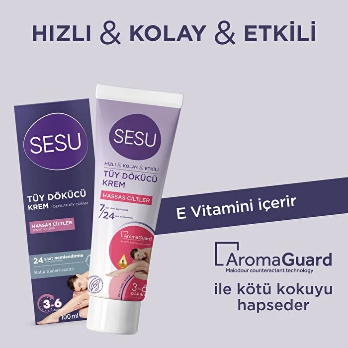 Sesu Tüy Dökücü Krem Hassas 100 ml