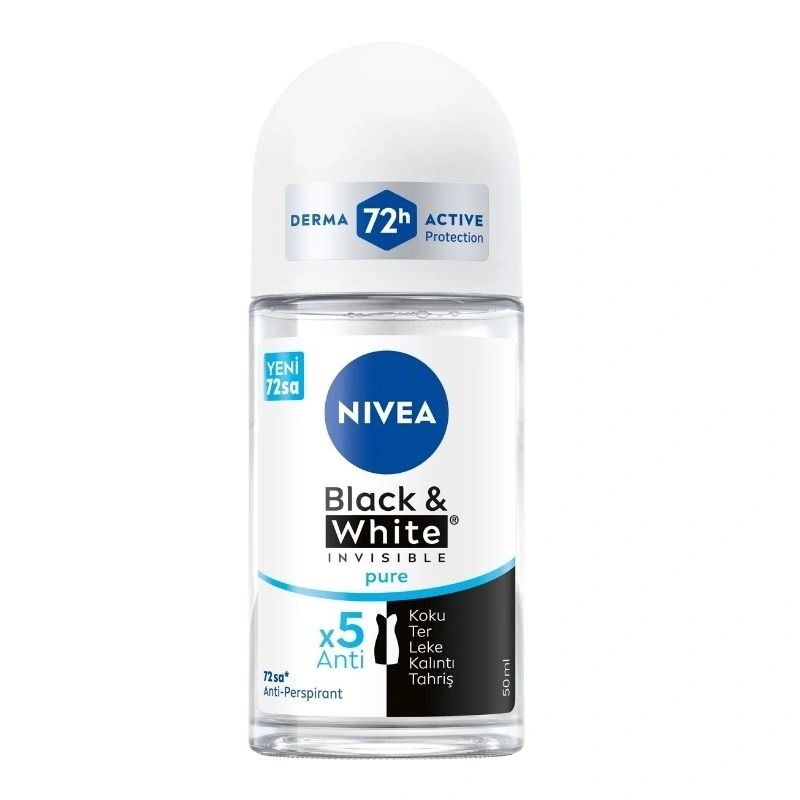 Nivea Men Roll-On Deodorant - Invisible Black &amp; White Pure 50 ml