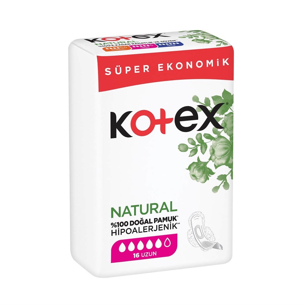 KotexHijyenik Ped Natural Ultra Süper Ekonomik Paket Uzun 16lı