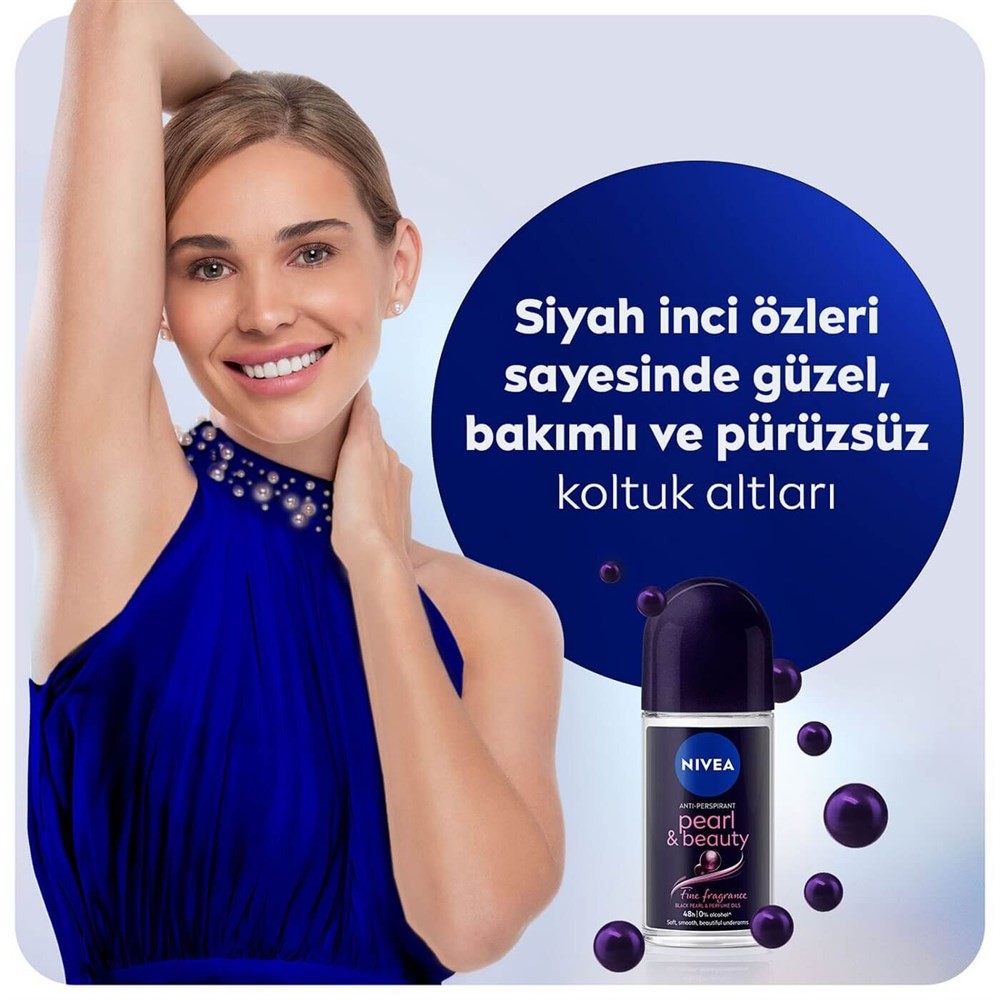 Nivea Kadın Roll On Deodorant Pearl&amp;Beauty Black 50 ml