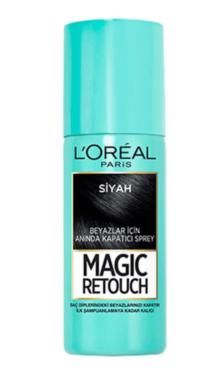 LOreal Paris Beyaz Saçlar için Kapatıcı Siyah Saç Spreyi - Magic Retouch 01 Noir