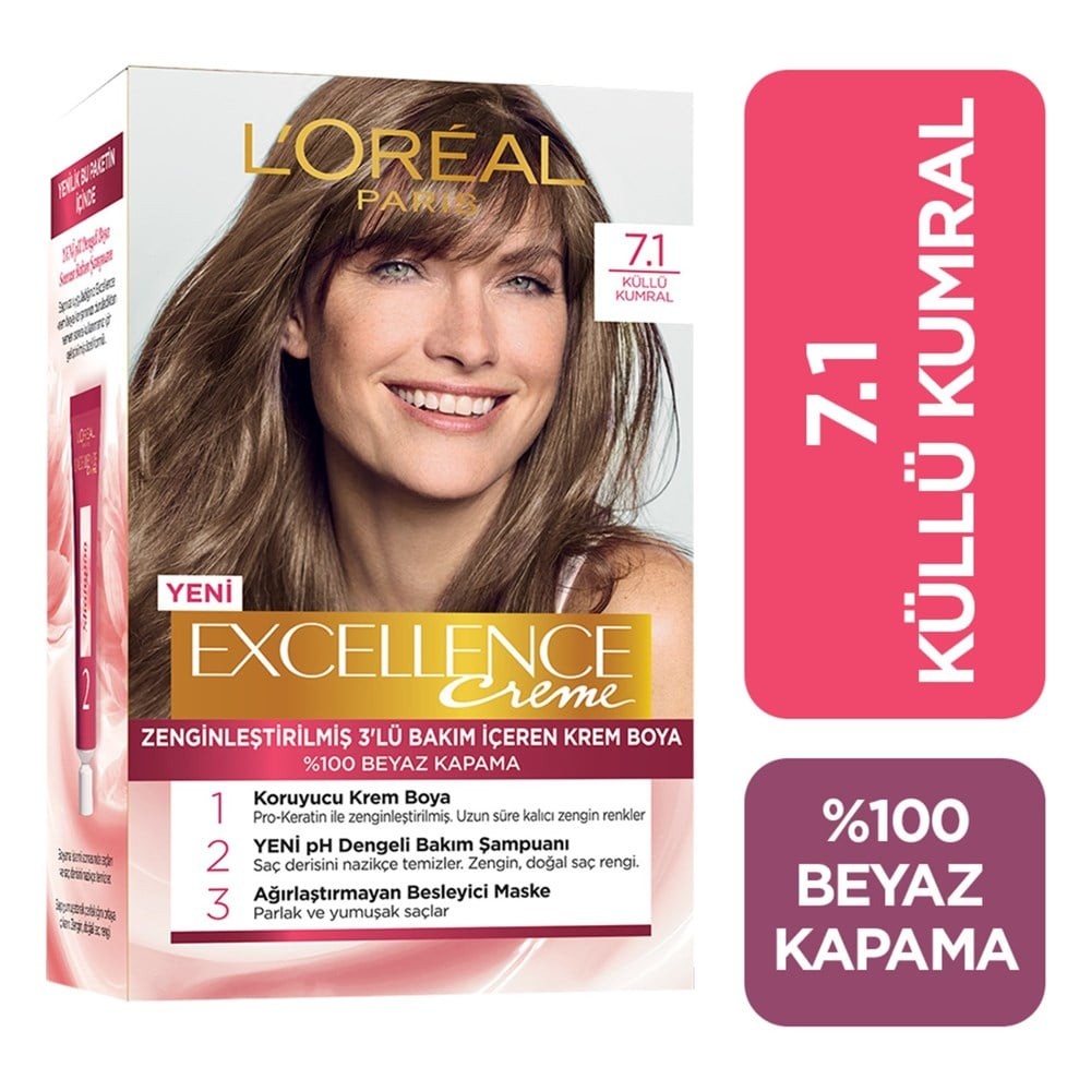 Loreal Paris Excellence Saç Boyası 7/1 Kumral Küllü